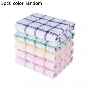 Random Color Waffle-Weave Dishcloths, 5/10pcs Quick-Drying Absorbent Dish Towels, Dishwashing Cloth, Household Cleaning Cloths, Home Cleaning Products for Kitchen and Bathroom, Wiping Cloth