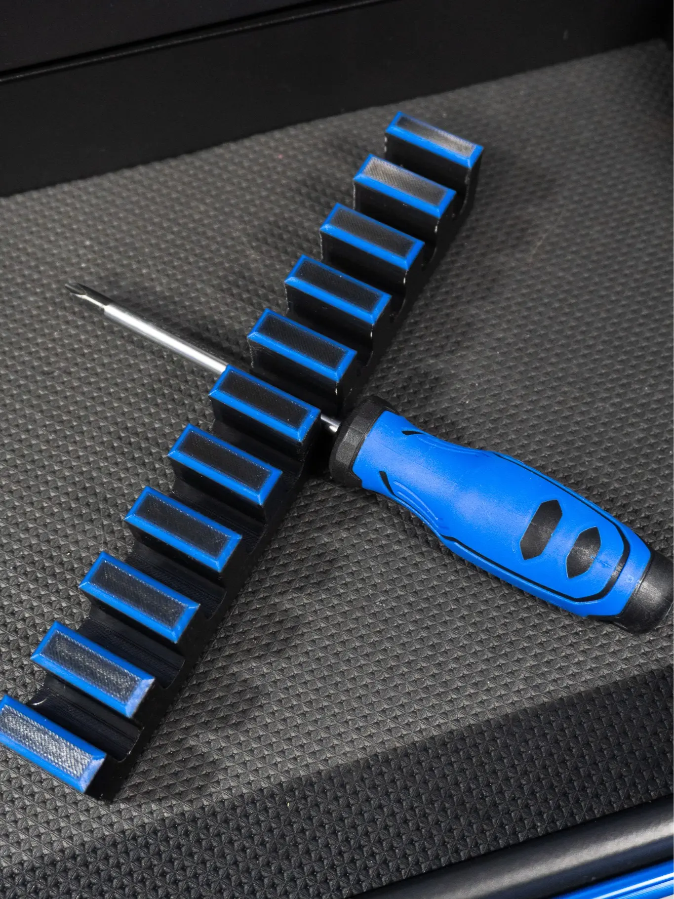 Magnetic Screwdriver Organizer, 2-Tone Tool Storage with 10 slots