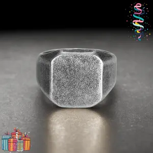 1pc Stainless Steel Signet Ring - European-American Fashion Elegant High-End Costume Jewelry Accessory, Gift for Family, Suitable for Daily Wear & Holiday Occasions, Stainless Steel Jewelry