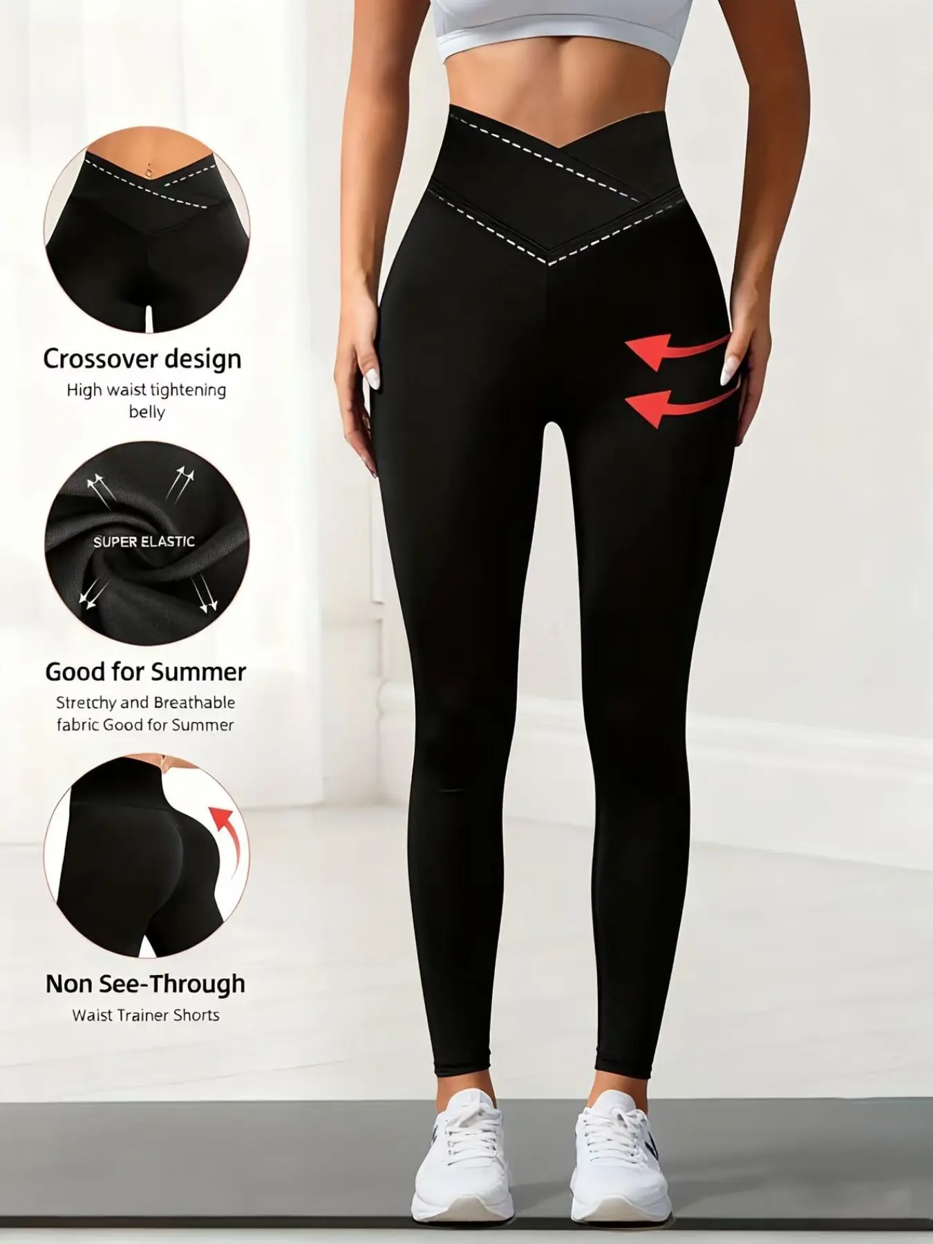 Super Soft Criss-Cross Stretch Leggings, Minimalist High Waist Commute & Yoga Leggings, High Waisted Leggings, Sexy Casual Sports Leggings, Butt Lifting Design, Sportswear Bottoms, Crossover Yoga Leggings, Gym Tights