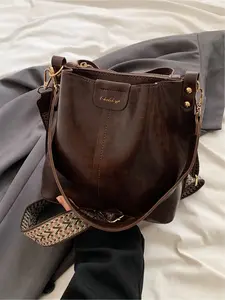 Vintage Simple Single Shoulder Crossbody Bucket Bag, Versatile Casual Women's Outdoors Daily Shopping Bag, Stylish and Comfortable, Casual Messenger Bags