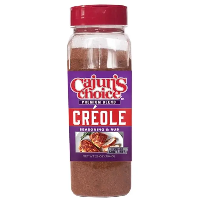 Cajun's Choice Creole Seasoning - 28 oz Jar, Food Service, Low Sodium, Gluten-Free, No MSG - Authentic Louisiana Spice for Meats & Seafood
