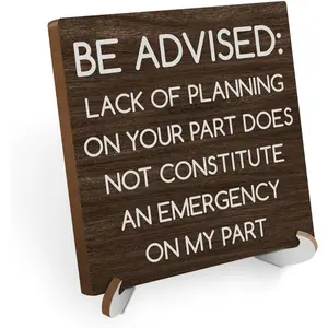 Funny Office Supplies HR Desk Decor Office Desk Accessories Excel Office Decor Cute Humor Boss Gift  Sign Rustic Office Essentials for Women HR Boss Coworker Friend Home Team Work Table Shelf Nameplate Brown