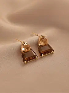 Women's Geometric Square Earrings, Stainless Steel Chain, Casual Fashion Jewelry for All Seasons, Elegant Design, Perfect Gift Idea