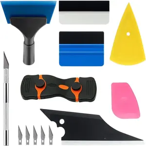 8 Pcs Car Window Tint Application Kit Vehicle Glass Protective Film Installing Tool Car Window Film Squeegee Automotive Film Scrapers Window Tint Tools
