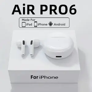 Cross-Border PRO6 Wireless Bluetooth Headset J6 Bluetooth Headset Touch True Stereo Sports Headset TWS Headphone Audio Electronic Earbud noise cancelling headphones audifonos bluetooth earbuds