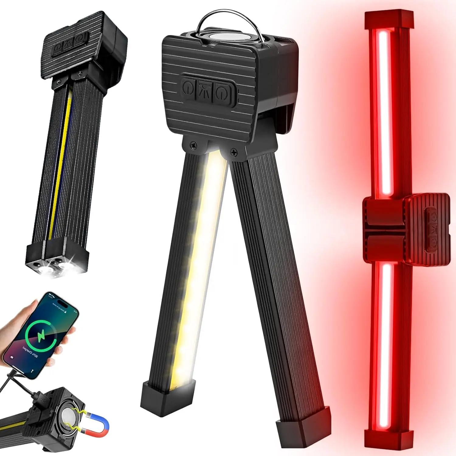 Light Up Every Workout and Pose Perfectly – This Portable Gym Lamp Features Powerful Magnetic Mounting, 180° Foldable Design, and a Built-In USB Power Bank, Making It the Ultimate Rechargeable Lighting Companion for Fitness, Camping, and Everyday Use