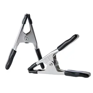 ToolPro 4 Inch Spring Clamps - 2 Pack, Heavy Duty Clamps for Construction, Ceiling and Carpentry Projects, Rubber Tips for Secure Attachment, Perfect for Securing Leveling Line