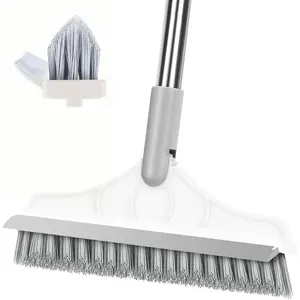 Long Handle Hard Bristle Floor Brush for Bathroom, Tile Grout Versatile Cleaning Tool, Corner Cleaner, No Ca Prop 65 Warning
