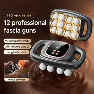 12-Head Massage Gun with 30 Levels & 3 Modes Deep Tissue Percussion Massager for Back Shoulders Legs and Foot Pain Relief Quiet Muscle Massage Gun
