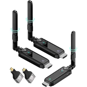 Wireless HDMI Transmitter and Receiver,1148FT/350m 4K Decode 1080P Output Plug&Play 2.4G/5.8G Portable HDMI Wireless for Streaming Video and Audio to Monitor from Laptop/PC/TV Box/Projector(1v2)