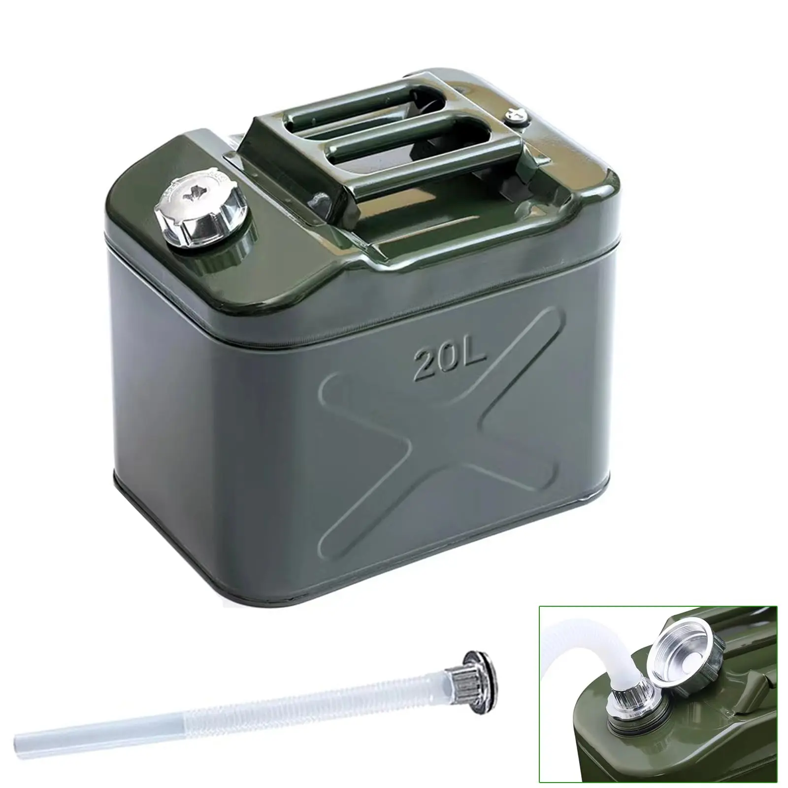 Square Shape Multi-Purpose Metal Storage Tanks for DIY Pottery & Ceramics - 10gal/40L, 5.2gal/20L, Flexible Outlet Nozzles, Pressure Balance Vents, Outdoor Non-Drinking Water Liquid Containers