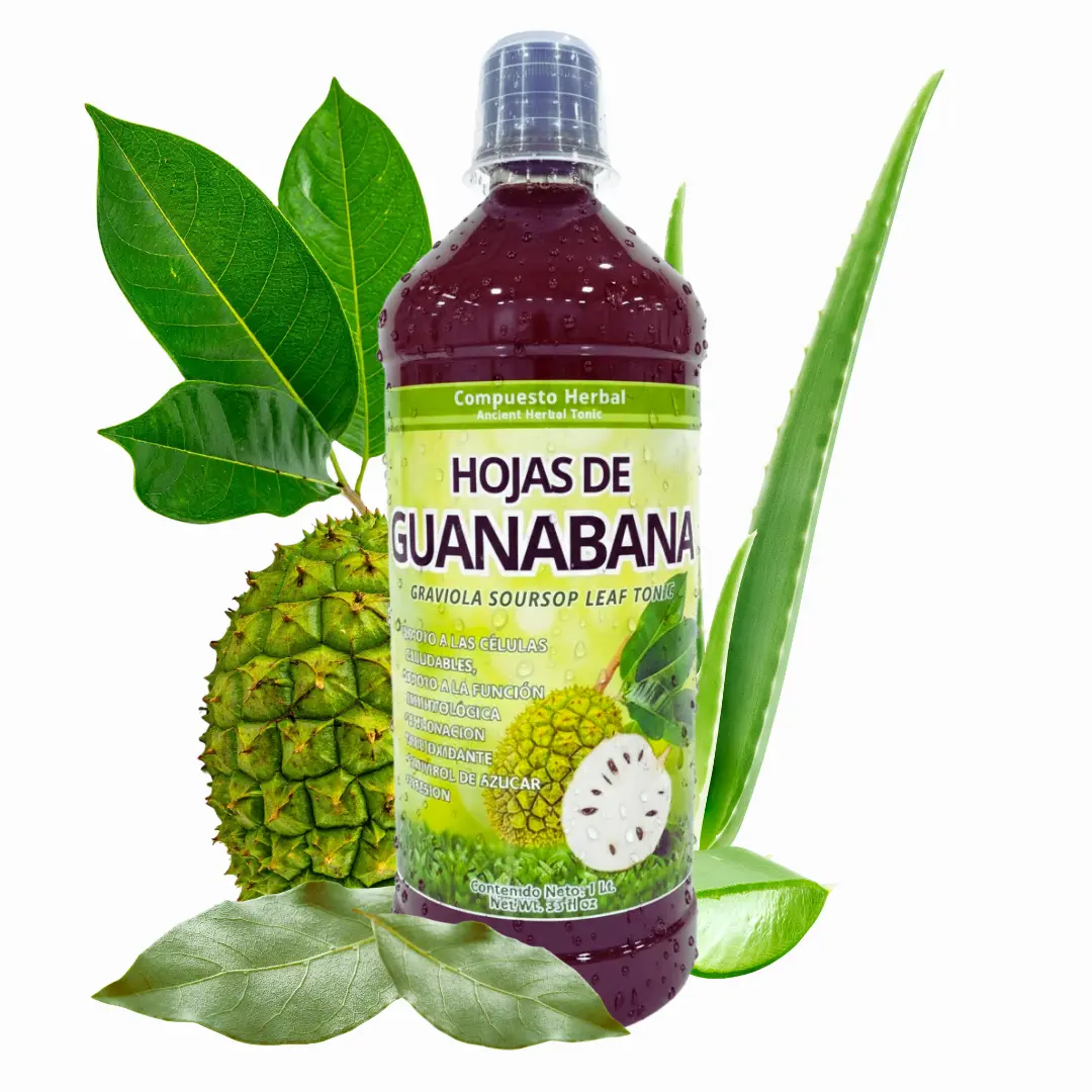 Premium Graviola Soursop Leaf Tonic Beverage - Non-GMO, Moronel, Aloe, Maguey Extract Herbal Fitness Drink - 1L (33.3Fl Oz) Natural Traditional Health Supplement