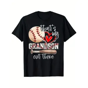 Grandma Baseball TShirt Unisex Thats My Grandson Out There Perfect for Easter Christmas Valentine's Carnival Winter Gifts for Family Friends and Coworkers