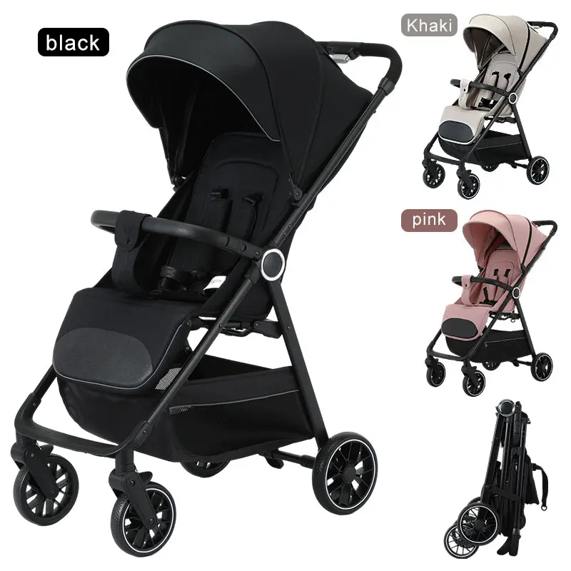 2-in-1 Baby stroller, lightweight and easy to fold, lightweight stroller ,airline-approved, converts from sitting to lying position, with sunshade for UV protection.