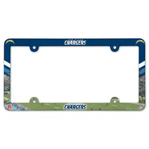 Los Angeles Chargers License Plate Frame Plastic Full Color Style