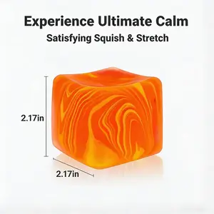 Squishy Sensory Fidget Toys Stress Cube, Gel Filled Stretchy Stress Balls for Kids Adults, Soft Ice Cube Sugar Ball for Boys Girls, Slow Rising Squishies Squeeze Balls Anxiety Relief for Autism, Gifts