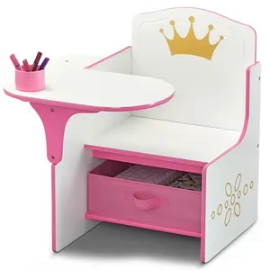 Princess Crown Task Chair Desk with Storage Bin, Greenguard Gold Certified