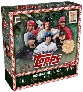 2025 Topps Holiday Baseball Mega Box (10 Packs) Collectible Sports Cards Sports Card Items