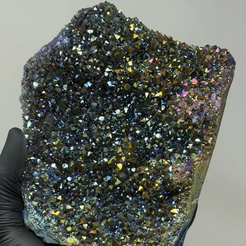 Large 6.5” inch Titanium Aura Amethyst Cluster Specimen