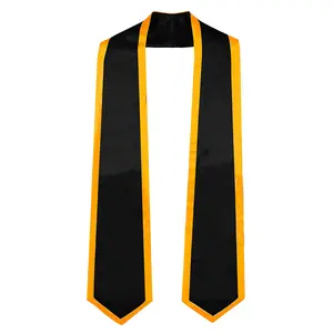 GraduationMall Plain Graduation Honor Stole Classic End With Trim Unisex Adult 72" Long Class of 2026 High Quality