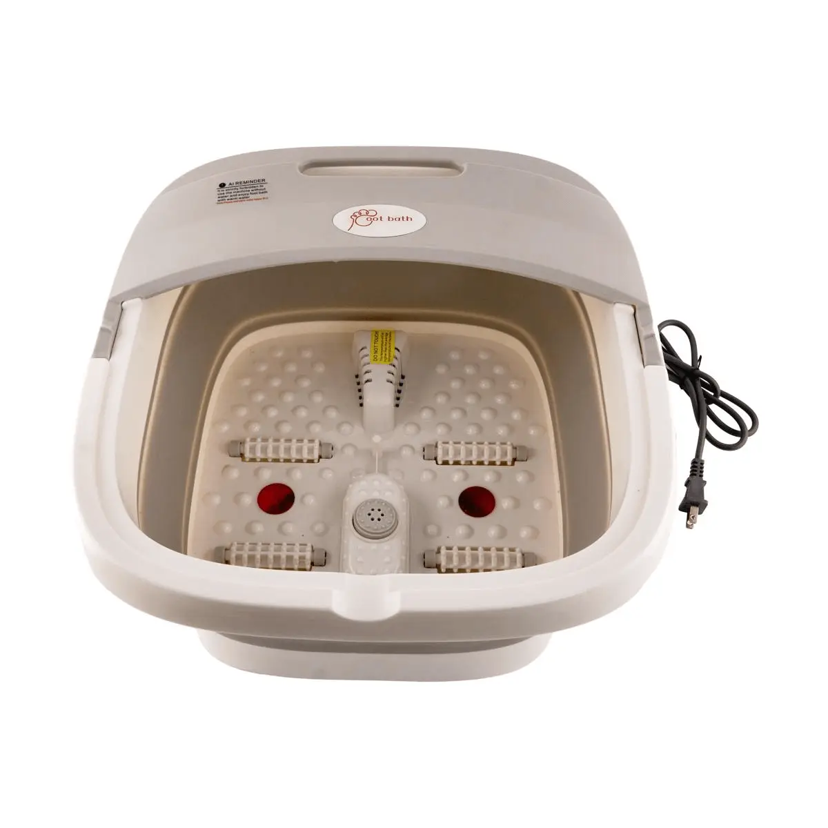 Lexiang Automatic Folding Foot Bath Massager with Lid - Deep 20cm Heated Soaking Tub for Home Spa & Foot Care