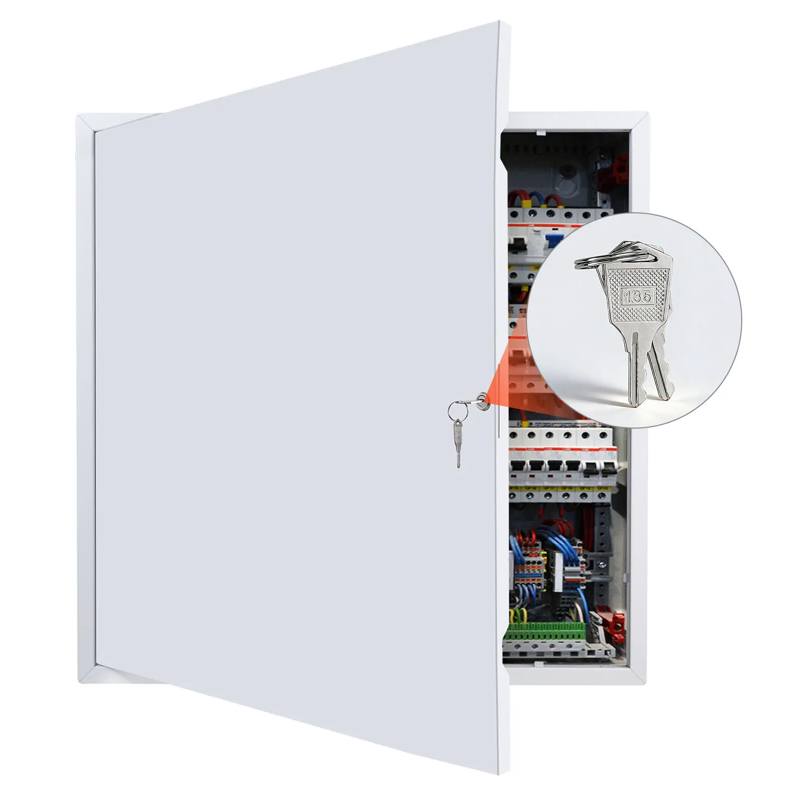 【SummerFinds】VEVOR Galvanized Steel Access Door for Drywall, 25.2x25.2in Hinged Service Unit with Key, 24.4x24.4in Cutout Size, Easy-Install White Unit for Ceiling Plumbing, Steel Sliding Doors Compatible, Hinged Sliding Doors, Privacy Sliding Doors