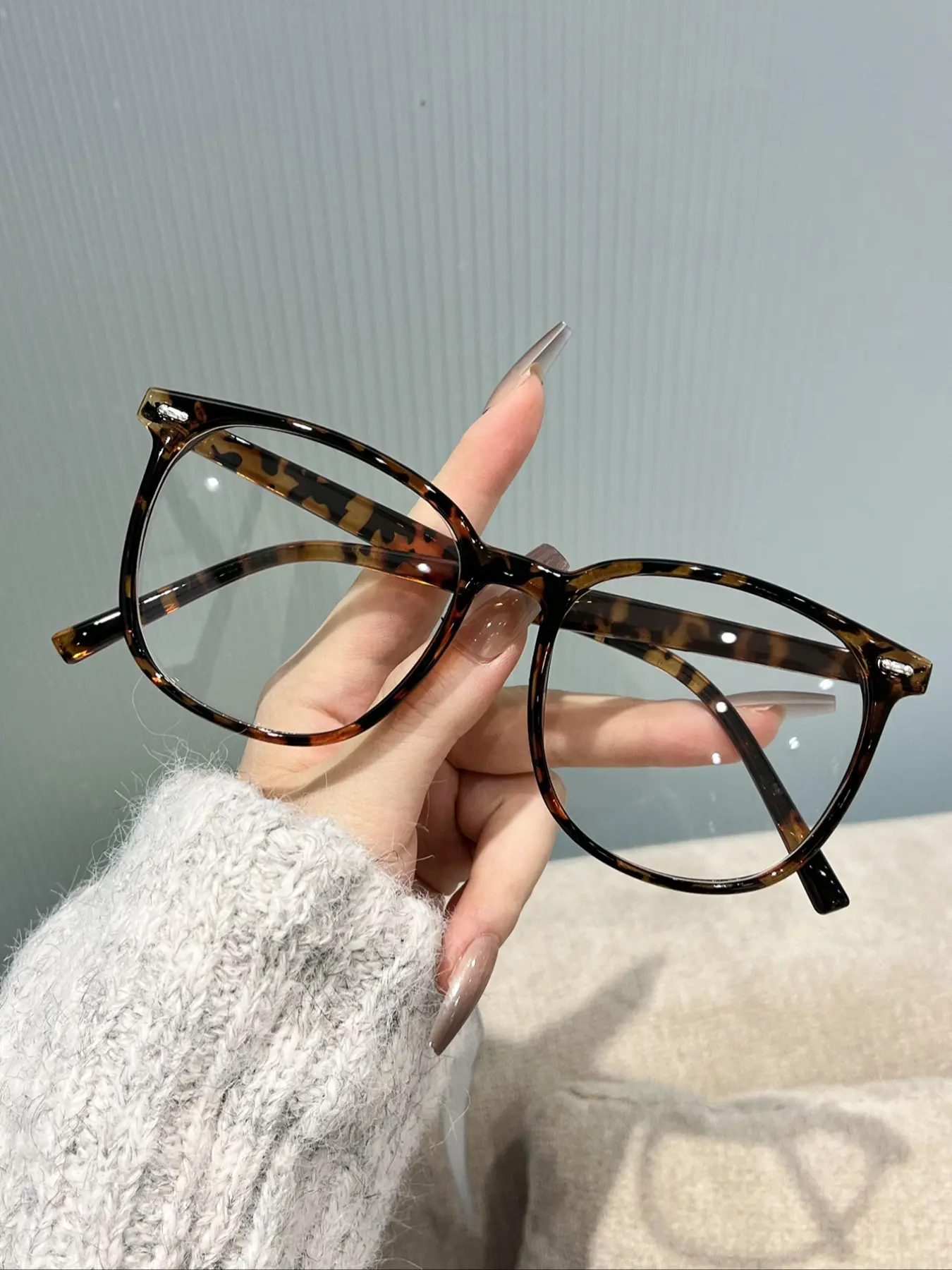 Women's Tortoiseshell Square Frame Glasses, Stylish Square Frames, Trendy Frames, College Style Cute Decorative Flat Lens Eyewear, Fashionable and Comfortable Eyeglasses