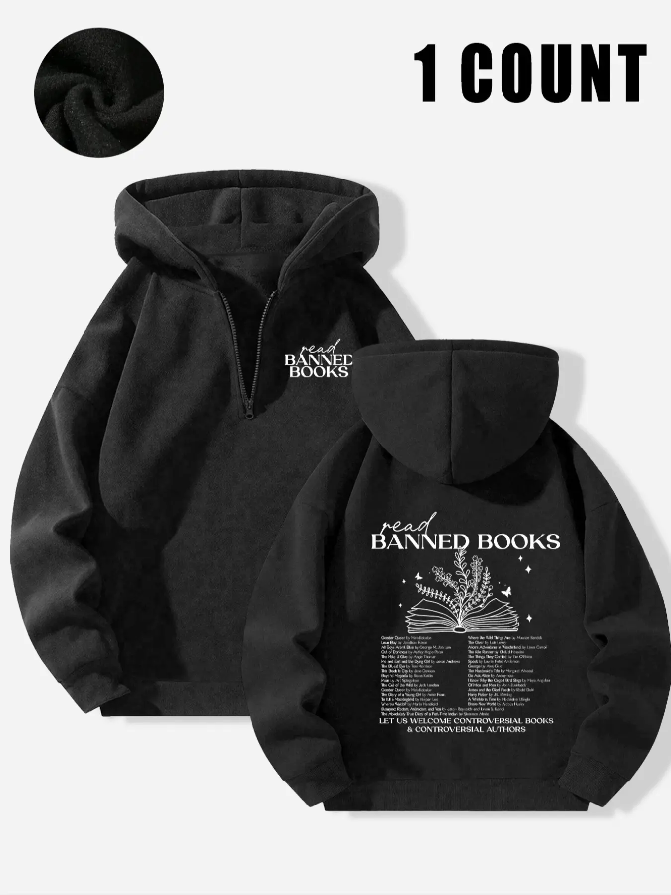 Reading Thick hoodie, wildflower reading hoodie, women's book hoodie Sweatshirt Knit
