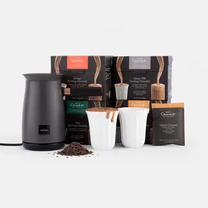 Classic Velvetiser Starter Kit - Hot Chocolate Maker - Includes 40 Servings - Salted Caramel Hot Chocolate, Classic 70% Hot Chocolate, Orange Hot Chocolate, and Peppermint Dark Hot Chocolate