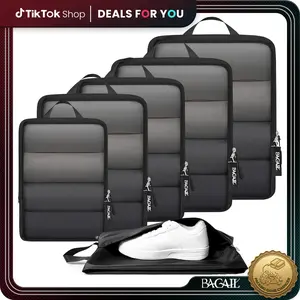 BAGAIL 6 Set Ultralight Compression Packing Cubes Packing Organizer for Travel Accessories Luggage Suitcase Backpack