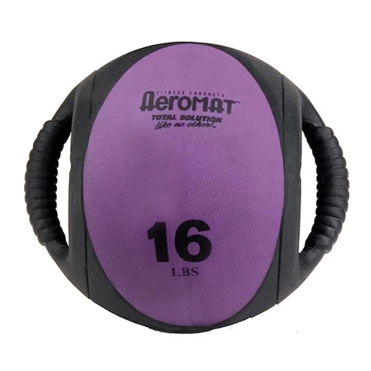 Aeromat Dual Grip Power Med Ball 9 in. Dia. 16 LB Black- Purple