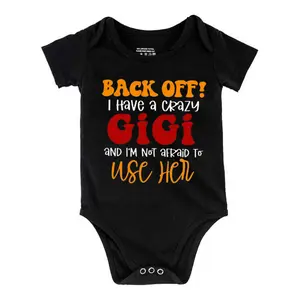I Have A Crazy Gigi Print Bodysuit, Casual Short Sleeve Romper, Baby  Outdoor ClothingB1108-025