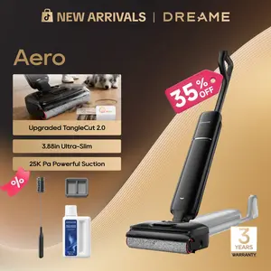 [New Launch] DREAME Aero Wet Dry Vacuum Cleaner, All-In-One Vacuum Mop for Wet & Dry Messes, 0 Hair Residue Great for Pet Owners, One-Press Self-Clean, 180° Lie Flat, 35Mins Runtime for Hard Floor Cleaning