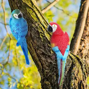 2026 Fashion Resin Hanging Parrot Decoration, Garden Sculptures Statues, Home Garden Yard Decor, Vibrant Colors, Perfect for Any Holiday Decoration