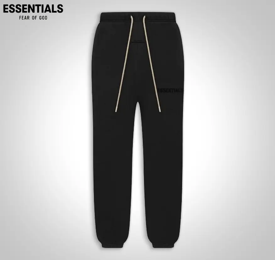 Fear of God Essentials FW23 Sweatpant 'Jet Black' Oversized Heavyweight Fleece Sweatpants Loose Fit Streetwear Men Women Cuffed Joggers Lounge Pants