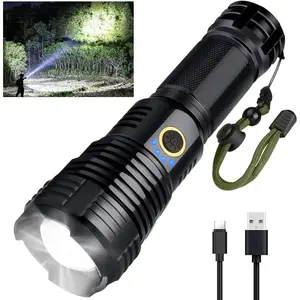 XHP70 Rechargeable LED Flashlight 990000 High Lumens with Zoomable 5 Modes for Camping, Hiking, and  Use