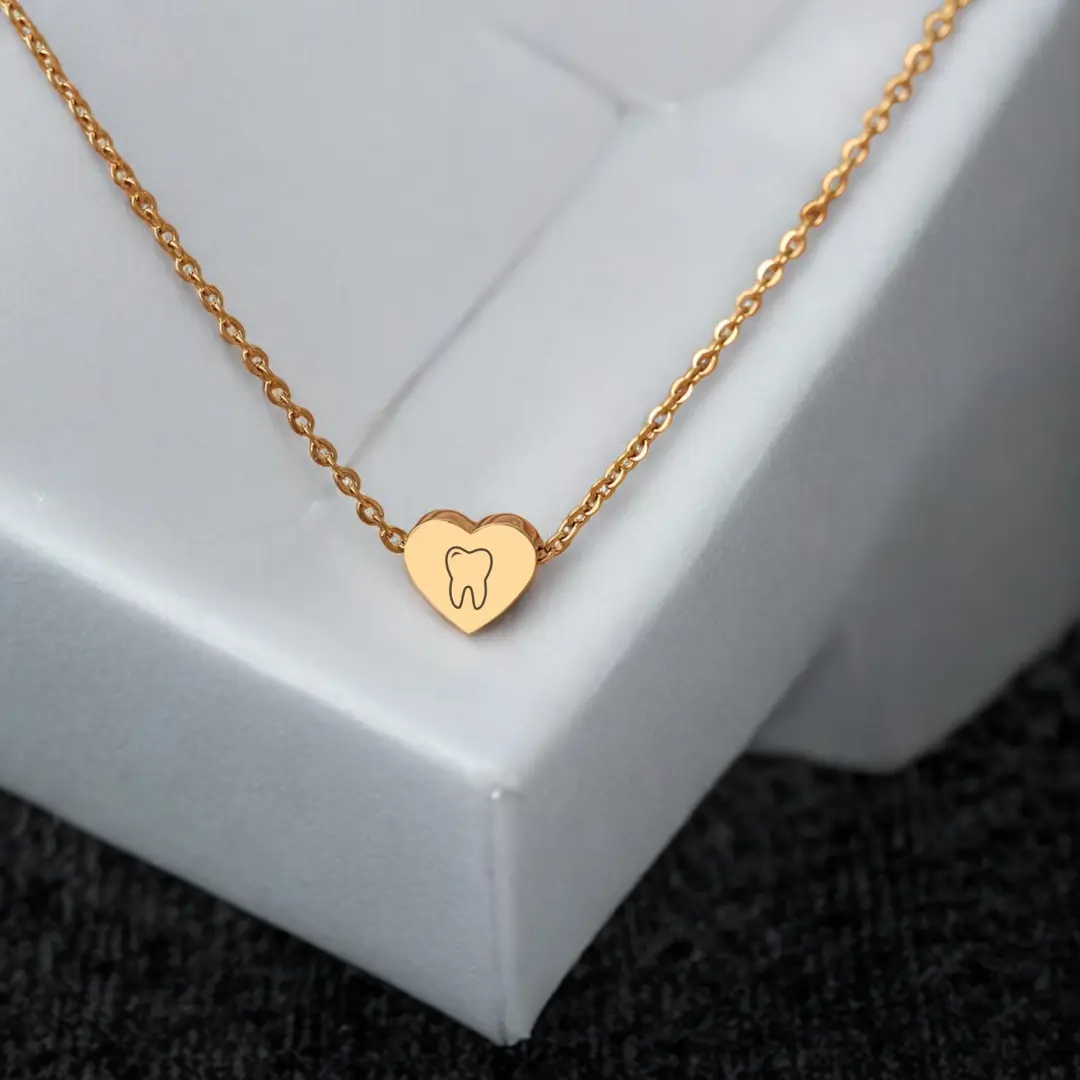 Dainty Heart Tooth Necklace Pendant