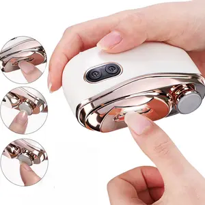 2 in 1 Electric Nail Clipper Polisher with Light Automatic Nail Cutter Clipper & Polishing Grinder Fingernail Toenail Trimmer 2-Speed Rechargeable Nail Care