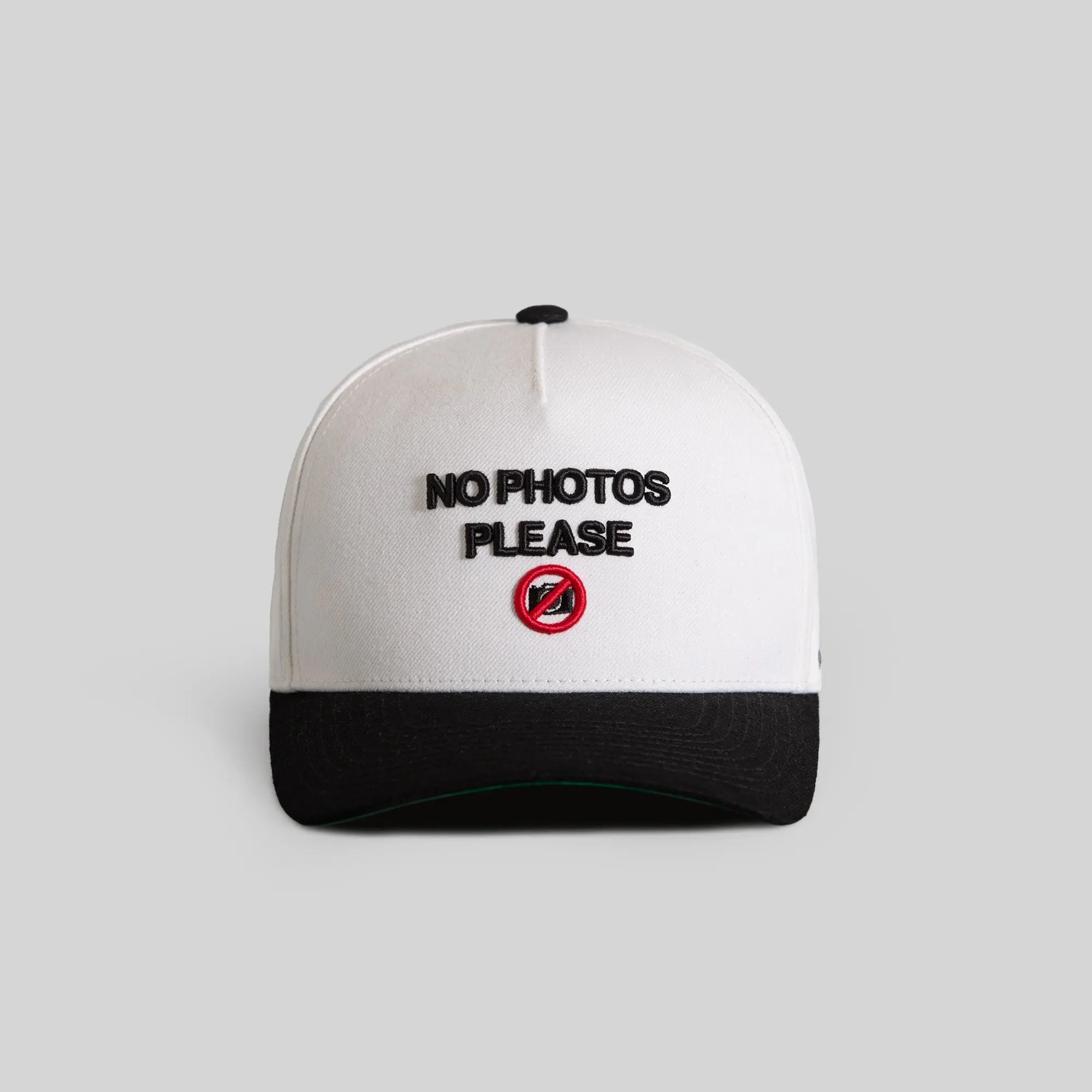 Field Grade No Photos Please Trucker Hat White Black Mesh Back Snapback Embroidered Adjustable Unisex Streetwear Dad Hat Cap