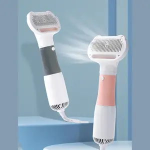 3 in 1 Upgraded Pet Hair Dryer Comb, High Wind Power Pet Hair Dryer and De-shedding Comb, Suitable for Small, Medium Dogs and Cats, Pet Hair Dryer with Bristles, Three Temperature Settings, Overheat Protection, US Standard 110V