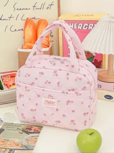 Cute Insulated Lunch Bag Set, Durable Insulated Bag, Portable Waterproof Lunch Tote, Colorful Printed Lunch Bags, Large Capacity Storage Container, Cute Bento Bag