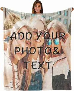 Personalised Customised Blanket from Photo for Kids or Adults - Customised Pet Photo Flannel Blankets for Family Birthday Wedding Gift (31"x47"(80×120cm))