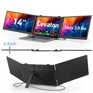 Cevaton 14 Inch Dual Laptop Screen Extender, FHD IPS Portable Dual Monitor, USB-C Plug & Play, Works with 13.3-17.3" Laptops Windows/Mac/Chrome outdoorfun