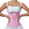 COOSHAPE Waist Trainer for Women Corset Shapewear Tummy Smoothing Vest Faja Waist Shaper Tank Top Workout Sport Girdle with Adjustable Strap Fit Zipper