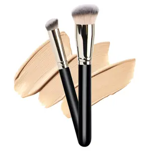 Makeup Brushes Pro Angled Foundation & Flawless Concealer Brush for Blending Buffing Sculpting Liquid Cream Mineral Makeup Precision Application