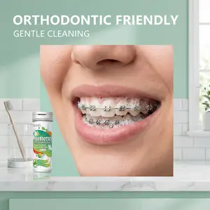 CAPUPOPO  Probiotic Travel Size Mouthwash Tablets,Enamel Safe， with Pearl Powder for Brightening Teeth, Gentle Stain Removal, Long-Lasting Fresh Breath, Fluoride-Free  Oral Whitening for Adults, Eco-Friendly daily girls solid