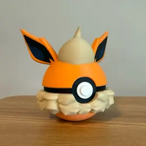 #0136 Flareon Ball - Made to Order, Prismatic Eeveelution, High-Quality PLA, 3D Printed Pokeball Figure Collectible