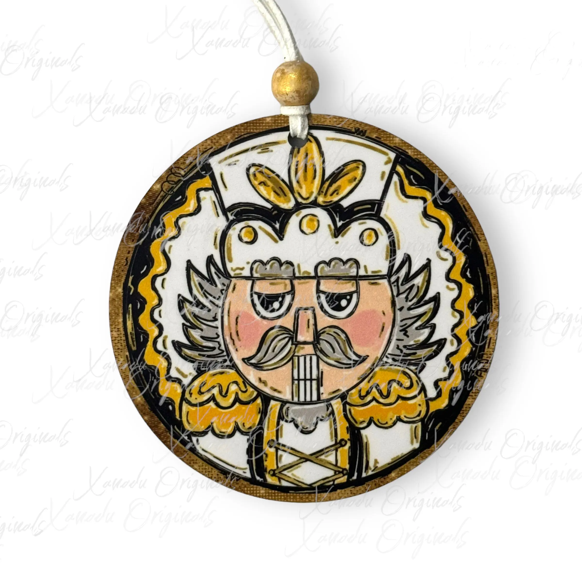 White Nutcracker Round Ornament