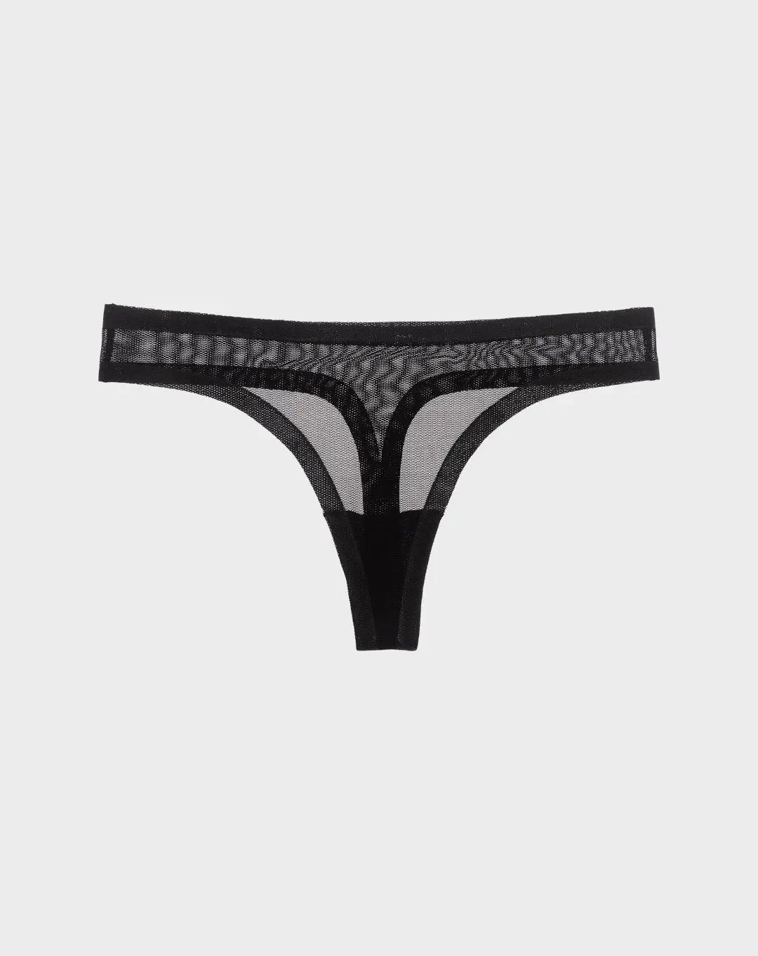 Seamless Black Sheer Thong, Modest, Soft, Cotton